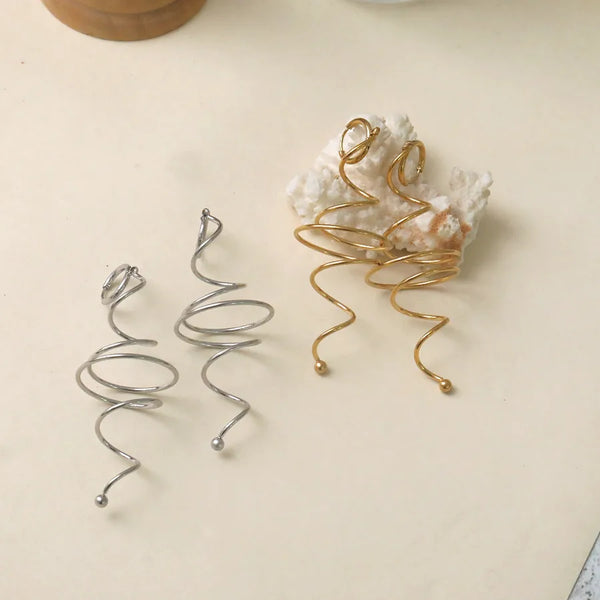 Long Floral Earrings | Stainless Steel