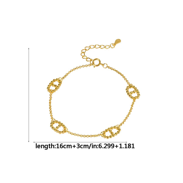 Silver-Plated Geometric Bracelet | 925 Sterling Silver