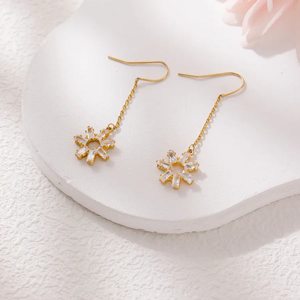 Tassel Artificial Pearl Stud Earrings | Copper
