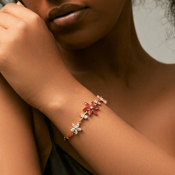 Vintage Floral Bracelet | Copper