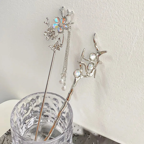 Tassel Floral Hairpin Headband | Metal