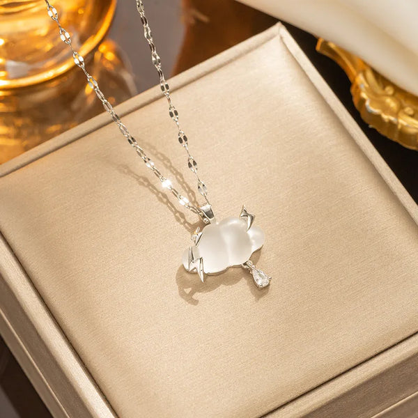 Casual Zircon Pendant Necklace | Stainless Steel