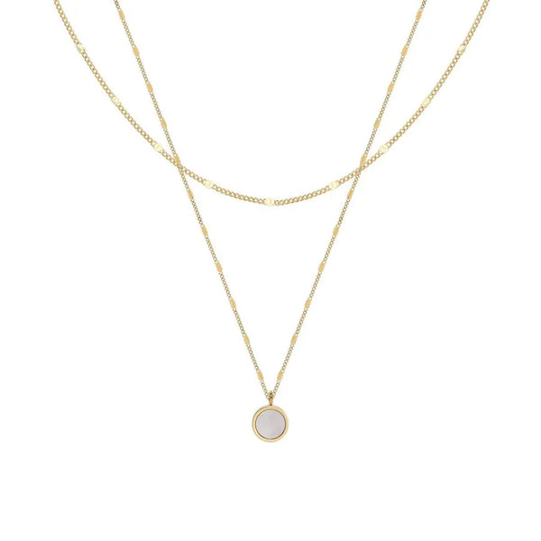 Shell Geometric Necklace | Gold