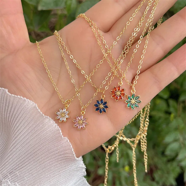Flower Pendant Necklace | Copper