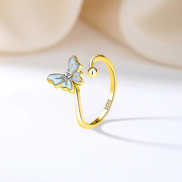 Blue Butterfly Ring | 925 Sterling Silver