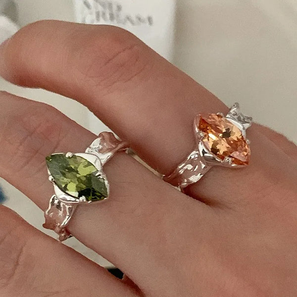 Vintage Zircon Ring | 925 Sterling Silver