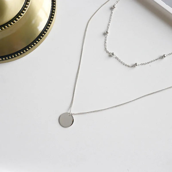 Round Geometric Necklace | Copper