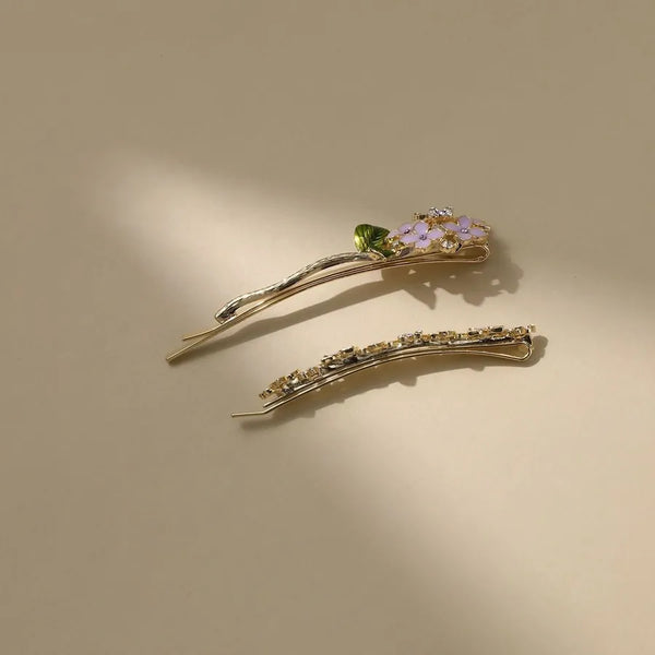 Purple Floral Hair Clip | Metal