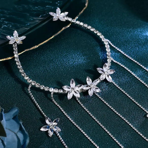 Floral Hair Chain Headband | Glass