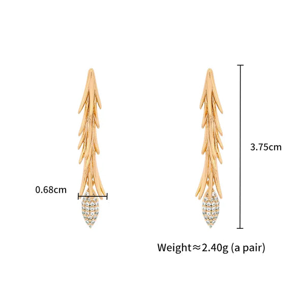 Leaf Stud Earrings | Copper