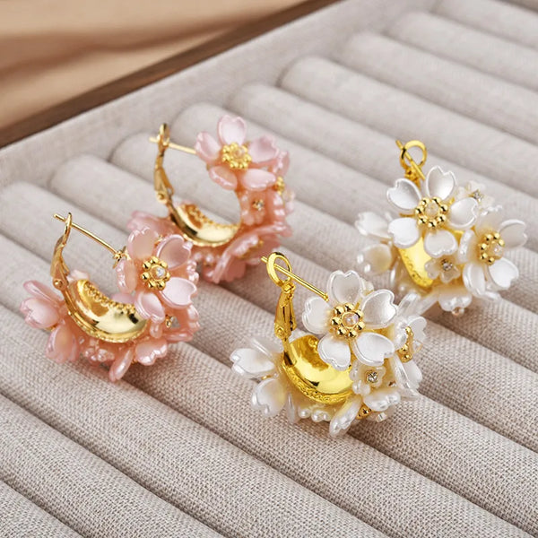 Handmade Floral Earrings | Copper