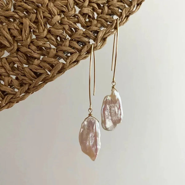 Gold-Plated Freshwater Pearl Drop Earrings | Freshwater Pearl