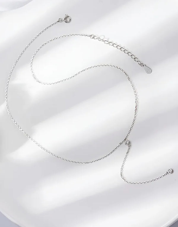 Silver-Plated Zircon Necklace | 925 Sterling Silver