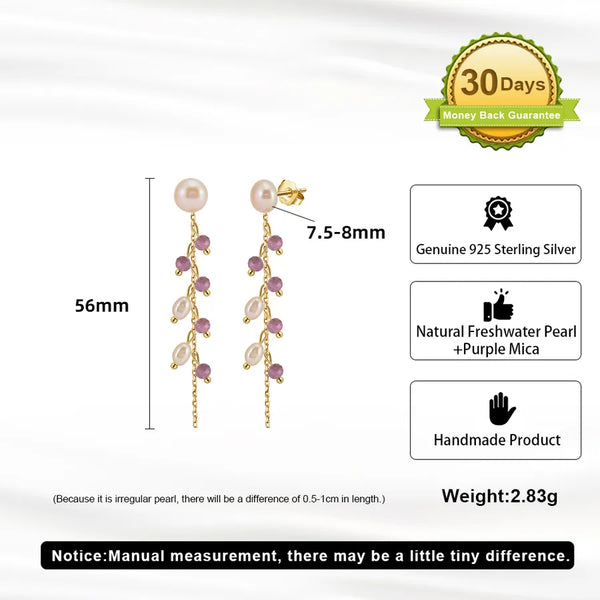 Tassel Freshwater Pearl Drop Earrings | 925 Sterling Silver