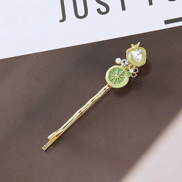 Rhinestone Artificial Pearl Hair Clip | Zinc Alloy