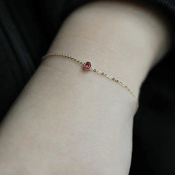 Red Rhinestone Bracelet | 925 Sterling Silver
