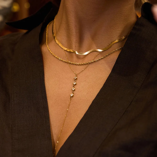 White Zircon Necklace | Stainless Steel
