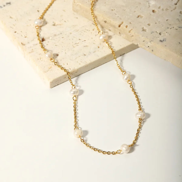 Freshwater Pearl Necklace | Stainless Steel