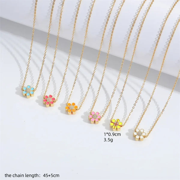 Gold-Plated Floral Pendant Necklace | Copper