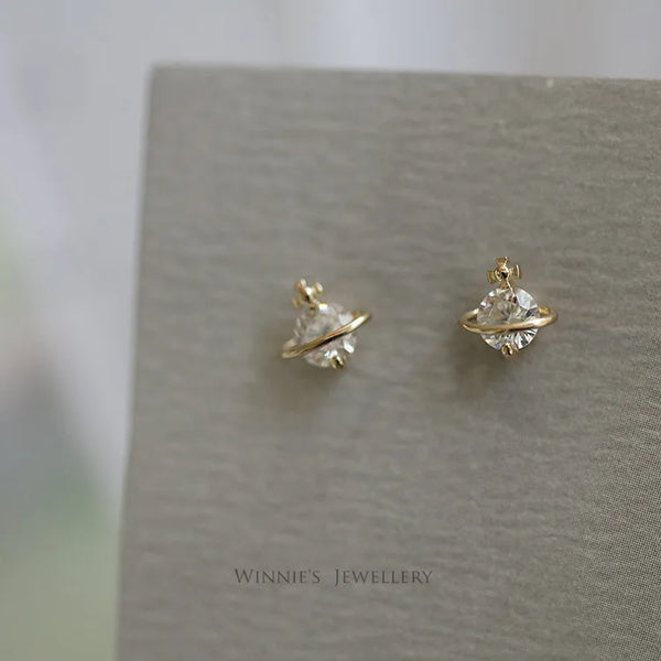 Universe Gold-Plated Stud Earrings | 925 Sterling Silver