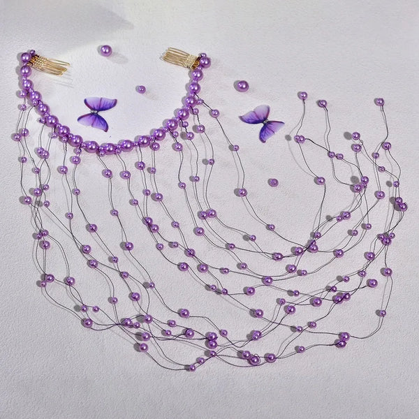 Purple Pearl Hairpin Headband | Beads