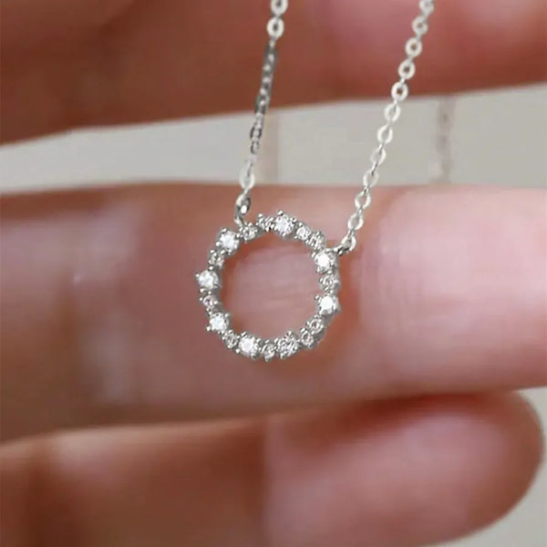 White Zircon Pendant Necklace | Copper
