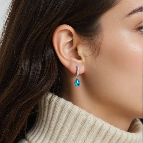 Crystal Drop Earrings | 925 Sterling Silver