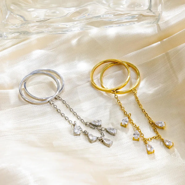Rhinestone Ring | Stainless Steel