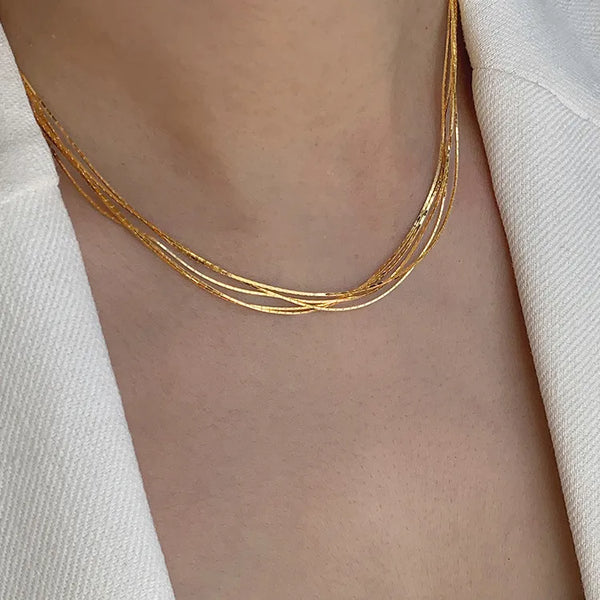 Layered Geometric Necklace | 925 Sterling Silver