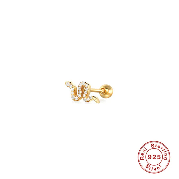 Snake Stud Earrings | 925 Sterling Silver