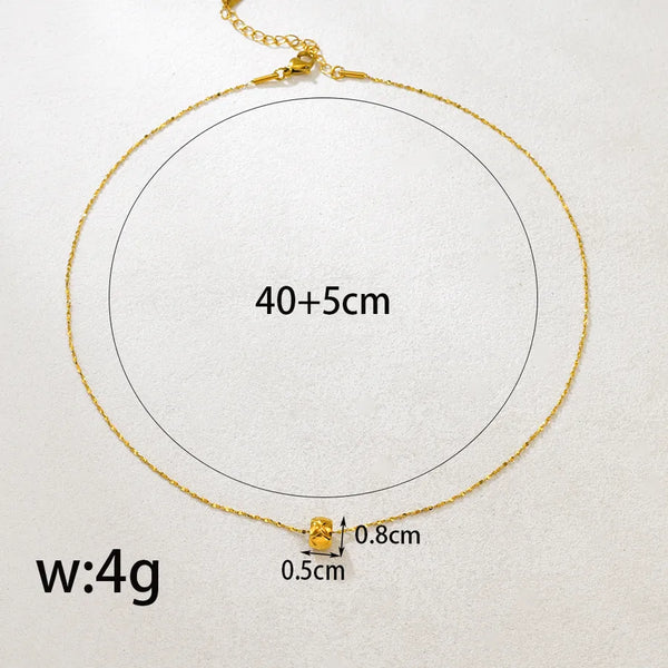 Diamond Gold-Plated Pendant Necklace | Stainless Steel