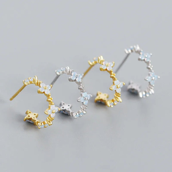 Bridal Geometric Stud Earrings | 925 Sterling Silver