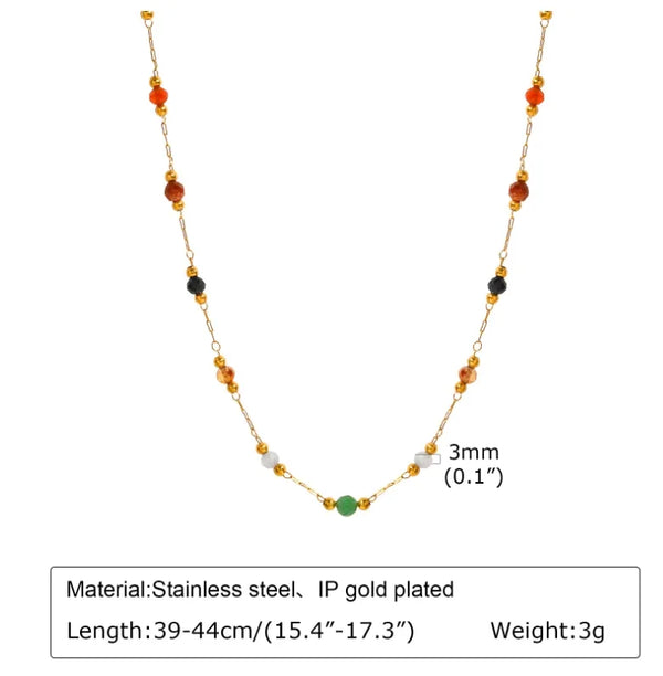 Natural Stone Necklace | Stainless Steel