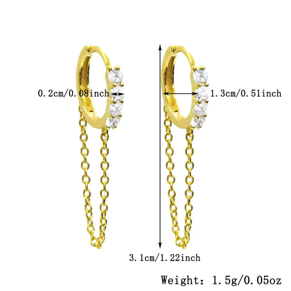 White Zircon Earrings | 925 Sterling Silver