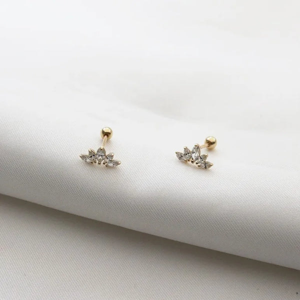Lotus Geometric Earrings | Sterling Silver