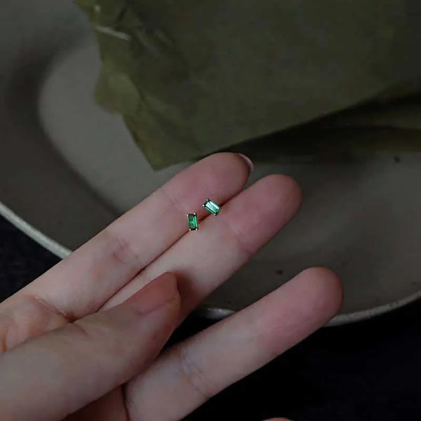 Vintage Rhinestone Stud Earrings | 925 Sterling Silver