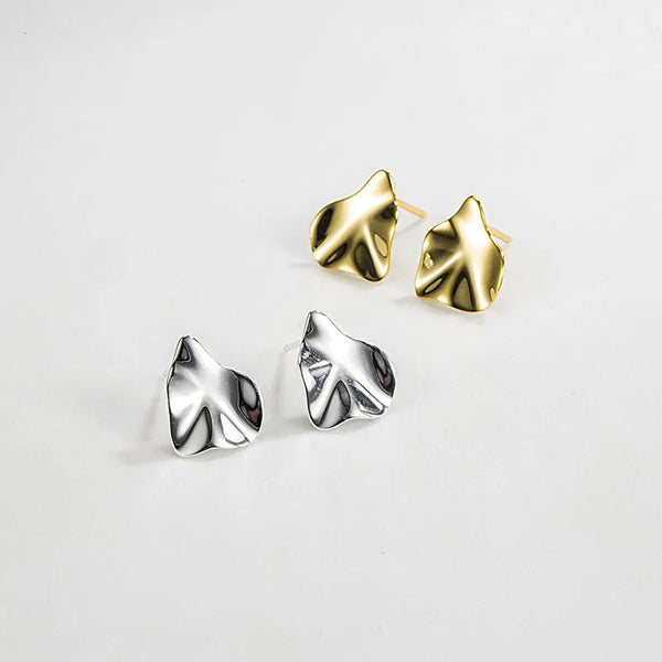 Gold-Plated Geometric Stud Earrings | 925 Sterling Silver