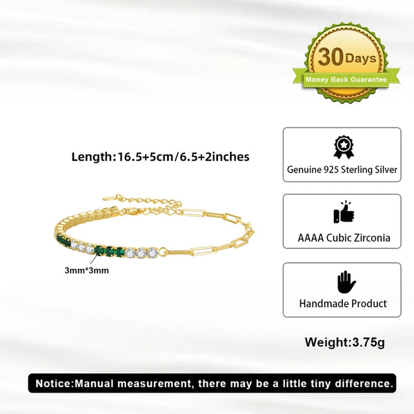 White Zircon Stud Earrings Bracelet | 925 Sterling Silver