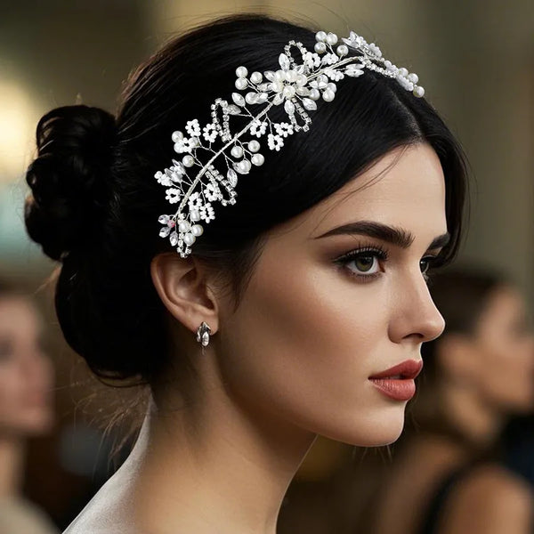 Rhinestone Artificial Pearl Headband | Rhinestone