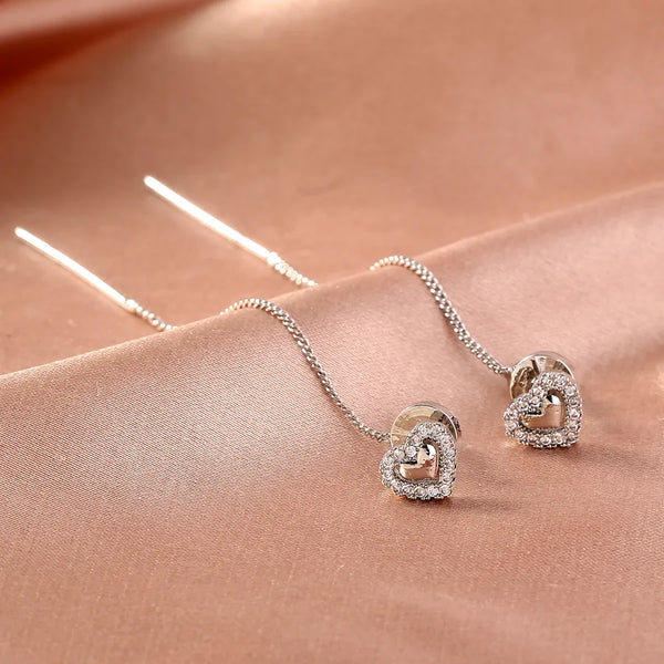 Heart Drop Earrings | Copper