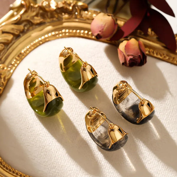 Gold-Plated Geometric Earrings | Copper