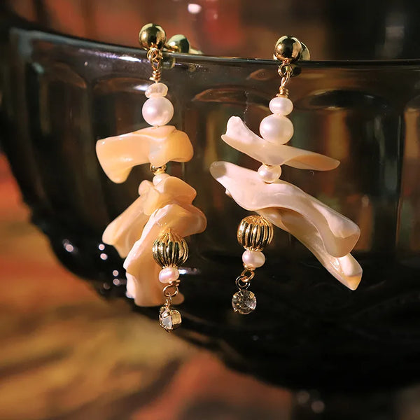 Shell Freshwater Pearl Stud Earrings | 925 Sterling Silver