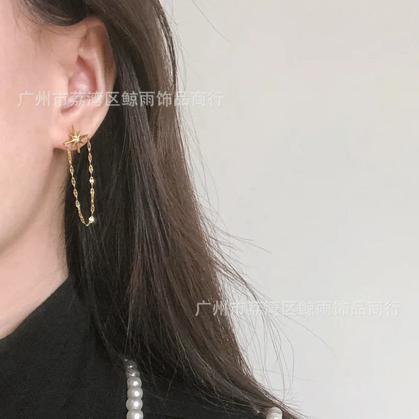 Gold-Plated Celestial Stud Earrings | Stainless Steel