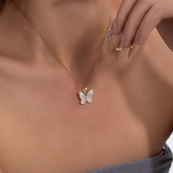 Minimalist Butterfly Necklace | Stainless Steel