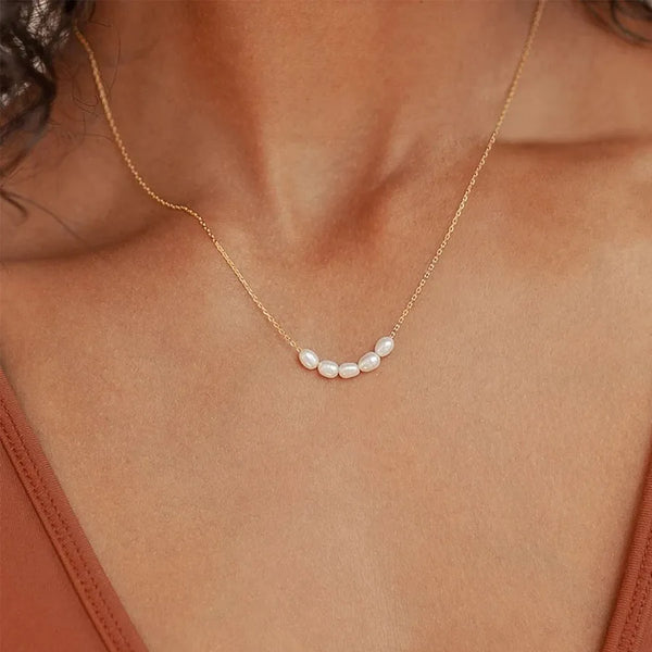 Gold Pearl Necklace | Stainless Steel