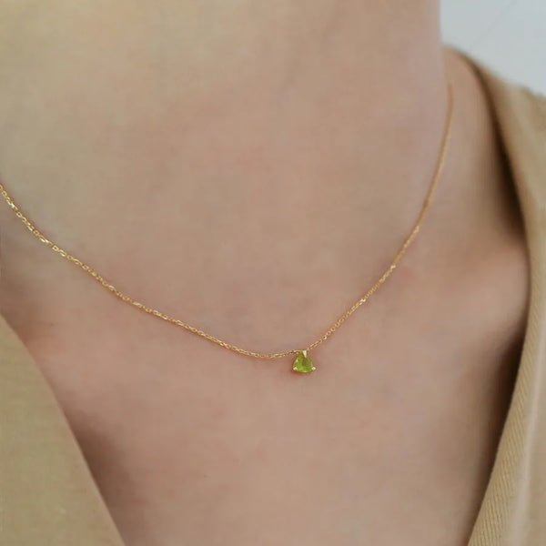 Solid Zircon Pendant Necklace | 925 Sterling Silver