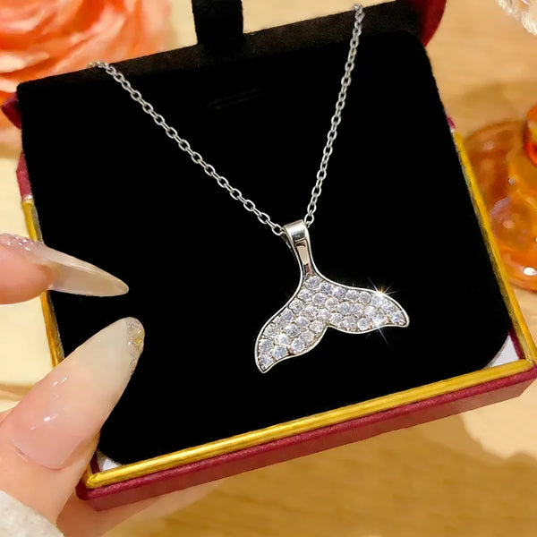 Fish Zircon Necklace | Stainless Steel