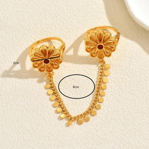 Tassel Floral Ring Charm | Copper