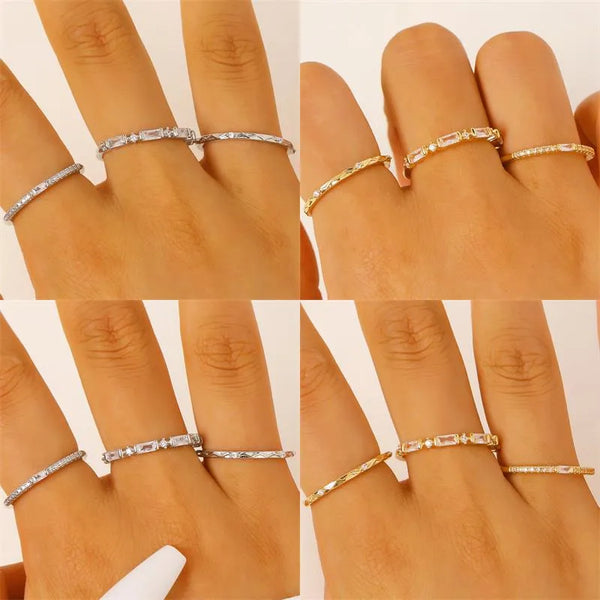 White Rhinestone Ring | Copper