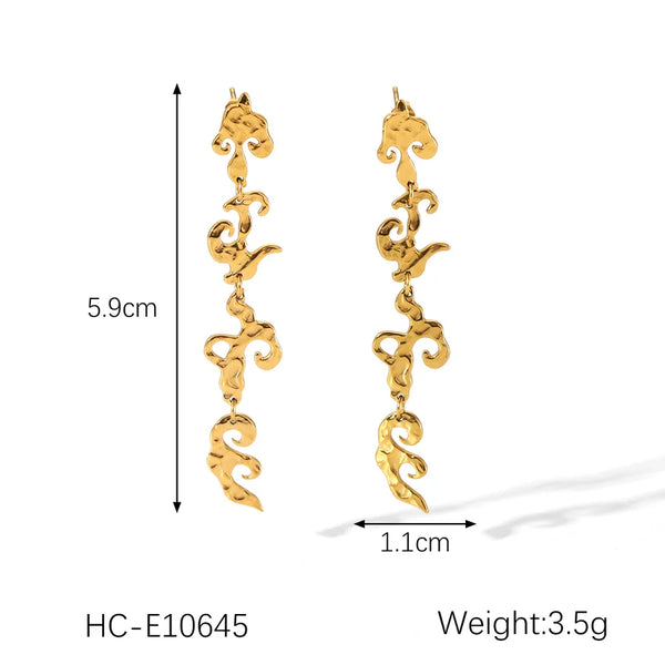Gold-Plated Drop Earrings | Stainless Steel